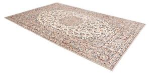 Tappeto Kashan Medaglione Floreale Avorio Blu Scuro 200x304 Cm