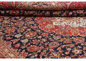 Tappeto Kashan Medaglione Floreale Rosso Blu Scuro 250x357 Cm