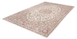 Tappeto Kashan Medaglione Floreale Avorio Blu Scuro 200x304 Cm