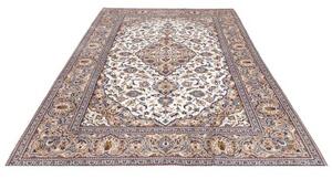 Tappeto Kashan Medaglione Floreale Avorio Blu 200x306 Cm