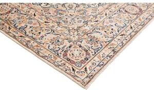 Tappeto Kashan Medaglione Floreale Avorio Blu Scuro 200x304 Cm