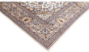 Tappeto Kashan Medaglione Floreale Avorio Blu 200x306 Cm