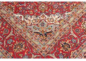 Tappeto Kashan Medaglione Floreale Rosso Blu Scuro 250x357 Cm