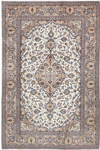 Tappeto Kashan Medaglione Floreale Avorio Blu 200x306 Cm