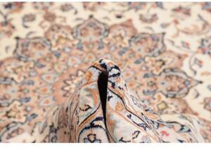 Tappeto Kashan Medaglione Floreale Avorio Blu Scuro 200x304 Cm