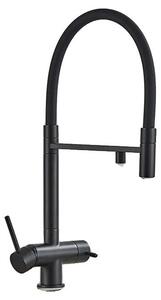 Miscelatore da cucina, a due manopole, design girevole, colore nero
