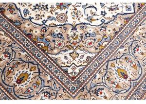 Tappeto Kashan Medaglione Floreale Avorio Blu 200x306 Cm