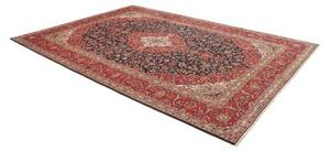 Tappeto Kashan Medaglione Floreale Rosso Blu Scuro 250x357 Cm
