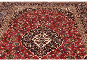 Tappeto Ardakan Medaglione Floreale Rosso Blu Scuro 205x304 Cm