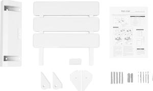 Sedia da parete, design salvaspazio, seduta confortevole, BIANCO