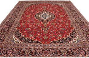 Tappeto Ardakan Medaglione Floreale Rosso Blu Scuro 305x380 Cm