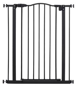 PawHut Barriera di sicurezza per cani estensibile 74-80 cm chiusura automatica fissaggio a pressione senza forature nero