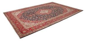 Tappeto Kashan Medaglione Floreale Rosso Blu Scuro 250x357 Cm
