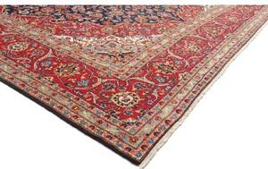 Tappeto Kashan Medaglione Floreale Rosso Blu Scuro 250x357 Cm