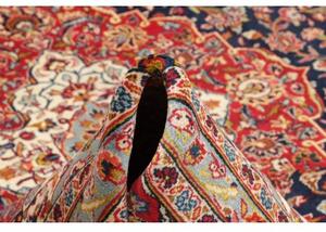 Tappeto Kashan Medaglione Floreale Rosso Blu Scuro 250x357 Cm