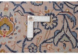 Tappeto Kashan Medaglione Floreale Avorio Blu Cobalto 200x301 Cm