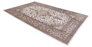 Tappeto Kashan Medaglione Floreale Avorio Blu 200x306 Cm