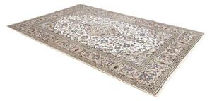 Tappeto Kashan Medaglione Floreale Avorio Blu Cobalto 194x296 Cm