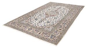Tappeto Kashan Medaglione Floreale Avorio Blu Cobalto 194x296 Cm