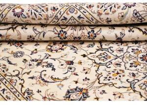 Tappeto Kashan Medaglione Floreale Avorio Blu Scuro 193x300 Cm