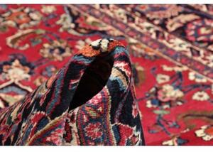Tappeto Mashad Medaglione Floreale Rosso Blu Scuro 203x322 Cm