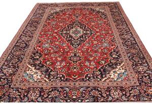 Tappeto Ardakan Medaglione Floreale Rosso Blu Scuro 208x295 Cm