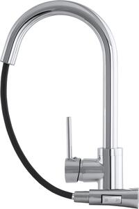 Granitan | LIBRA - Miscelatore da cucina - Bocca estraibile - Orientabile a 360° - Cromo - Ottone - Carica in Vetroceramica