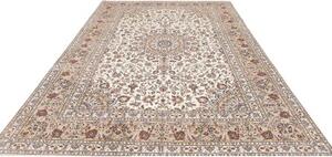 Tappeto Kashan Medaglione Floreale Avorio Rosso 240x348 Cm