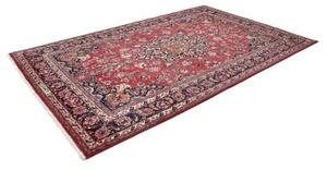 Tappeto Mashad Medaglione Floreale Rosso Blu Scuro 203x322 Cm