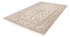 Tappeto Kashan Medaglione Floreale Avorio Blu Scuro 193x300 Cm