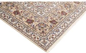 Tappeto Kashan Medaglione Floreale Avorio Rosso 240x348 Cm