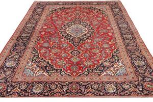 Tappeto Ardakan Medaglione Floreale Rosso Blu Scuro 198x295 Cm