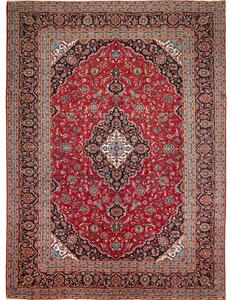 Tappeto Ardakan Medaglione Floreale Rosso Blu Scuro 293x402 Cm