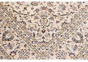 Tappeto Kashan Medaglione Floreale Avorio Blu Scuro 193x300 Cm
