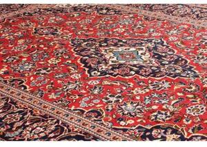 Tappeto Ardakan Medaglione Floreale Rosso Blu Scuro 208x295 Cm