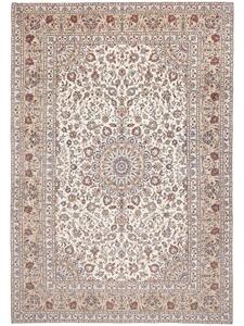 Tappeto Kashan Medaglione Floreale Avorio Rosso 240x348 Cm