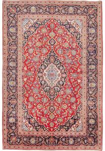 Tappeto Ardakan Medaglione Floreale Rosso Blu Scuro 198x295 Cm