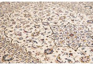 Tappeto Kashan Medaglione Floreale Avorio Blu Scuro 193x300 Cm
