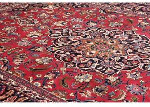 Tappeto Mashad Medaglione Floreale Rosso Blu Scuro 203x322 Cm