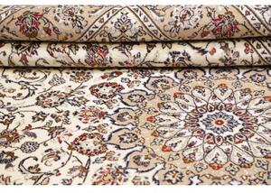 Tappeto Kashan Medaglione Floreale Avorio Rosso 240x348 Cm