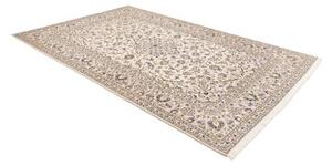 Tappeto Kashan Medaglione Floreale Avorio Blu Scuro 193x300 Cm