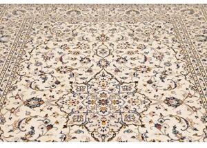 Tappeto Kashan Medaglione Floreale Avorio Blu Scuro 193x300 Cm