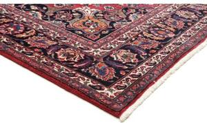 Tappeto Mashad Medaglione Floreale Rosso Blu Scuro 203x322 Cm