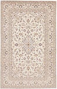 Tappeto Kashan Medaglione Floreale Avorio Blu Scuro 193x300 Cm