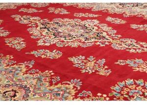 Tappeto Kerman Medaglione Floreale Rosso Blu Scuro 304x421 Cm