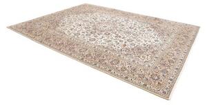 Tappeto Kashan Medaglione Floreale Avorio Beige 252x340 Cm