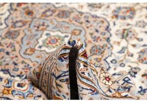 Tappeto Kashan Medaglione Floreale Avorio Blu Polvere 200x300 Cm