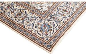 Tappeto Kashan Medaglione Floreale Avorio Blu 200x303 Cm