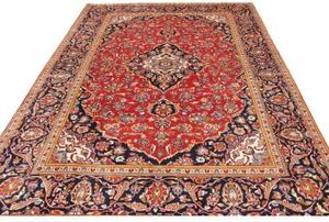 Tappeto Ardakan Medaglione Floreale Rosso Blu Scuro 197x300 Cm