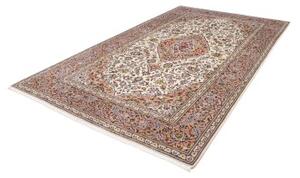 Tappeto Kashan Medaglione Floreale Avorio Rosa Antico 195x315 Cm